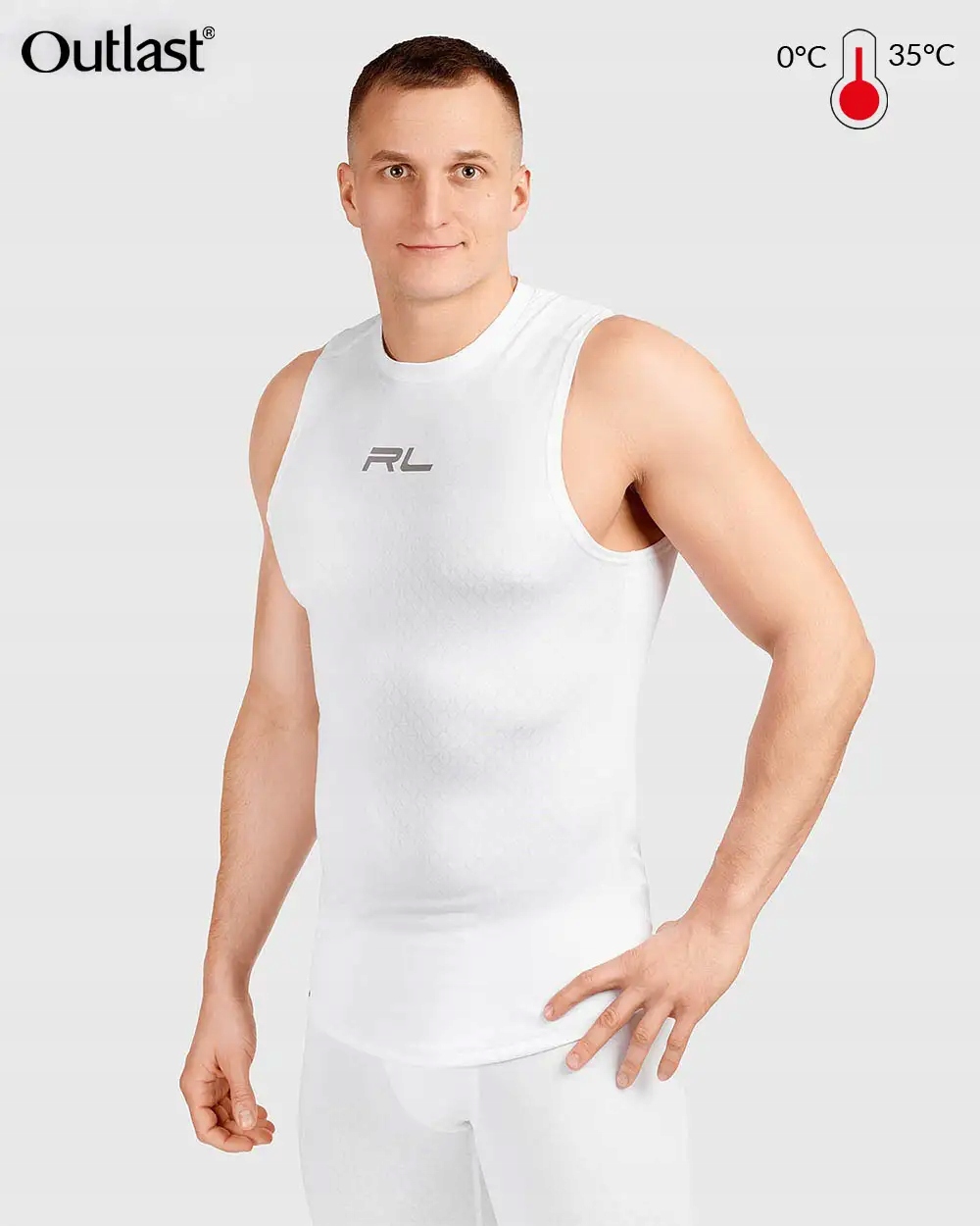 Tričko Outlast Rl pánske tričko vesta Termoaktívna bielizeň Biela