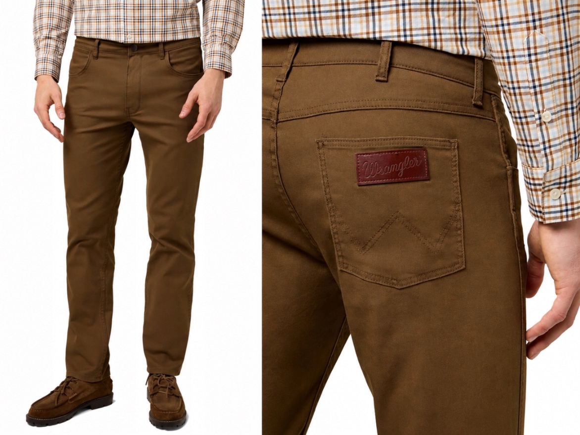 Wrangler Greensboro 803 pánské tenké letní džínové kalhoty Earth W38 L34