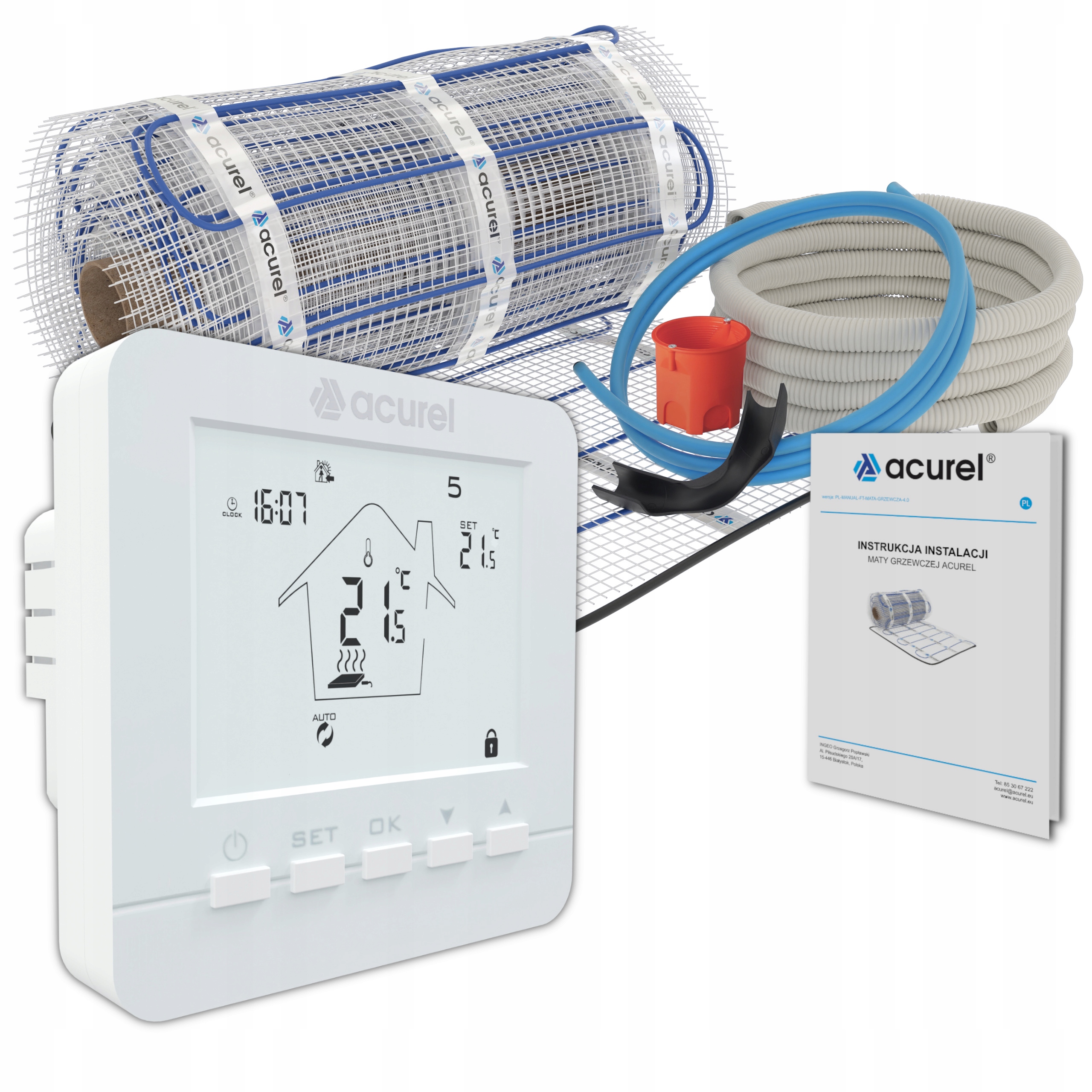 

Mata grzewcza 160W/m² pod płytki Zestaw 2m²
