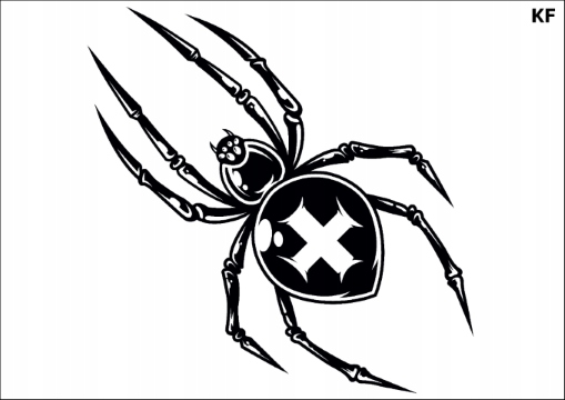 

PK16KF Tatuaż tymczasowy Pająk krzyżak retro duży