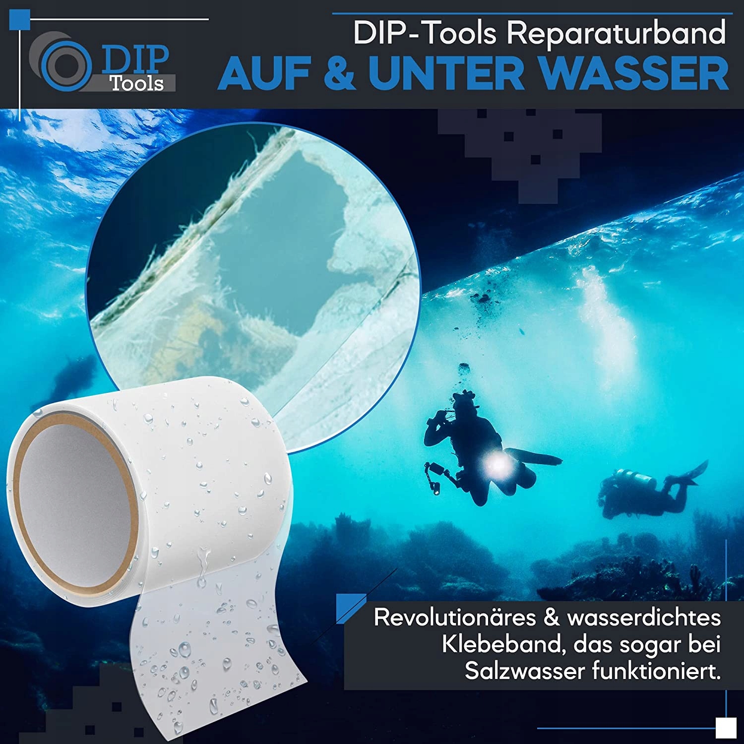 MOCNA TAŚMA NAPRAWCZA na mokro DO BASENU 150cm Kod producenta 6668-BG