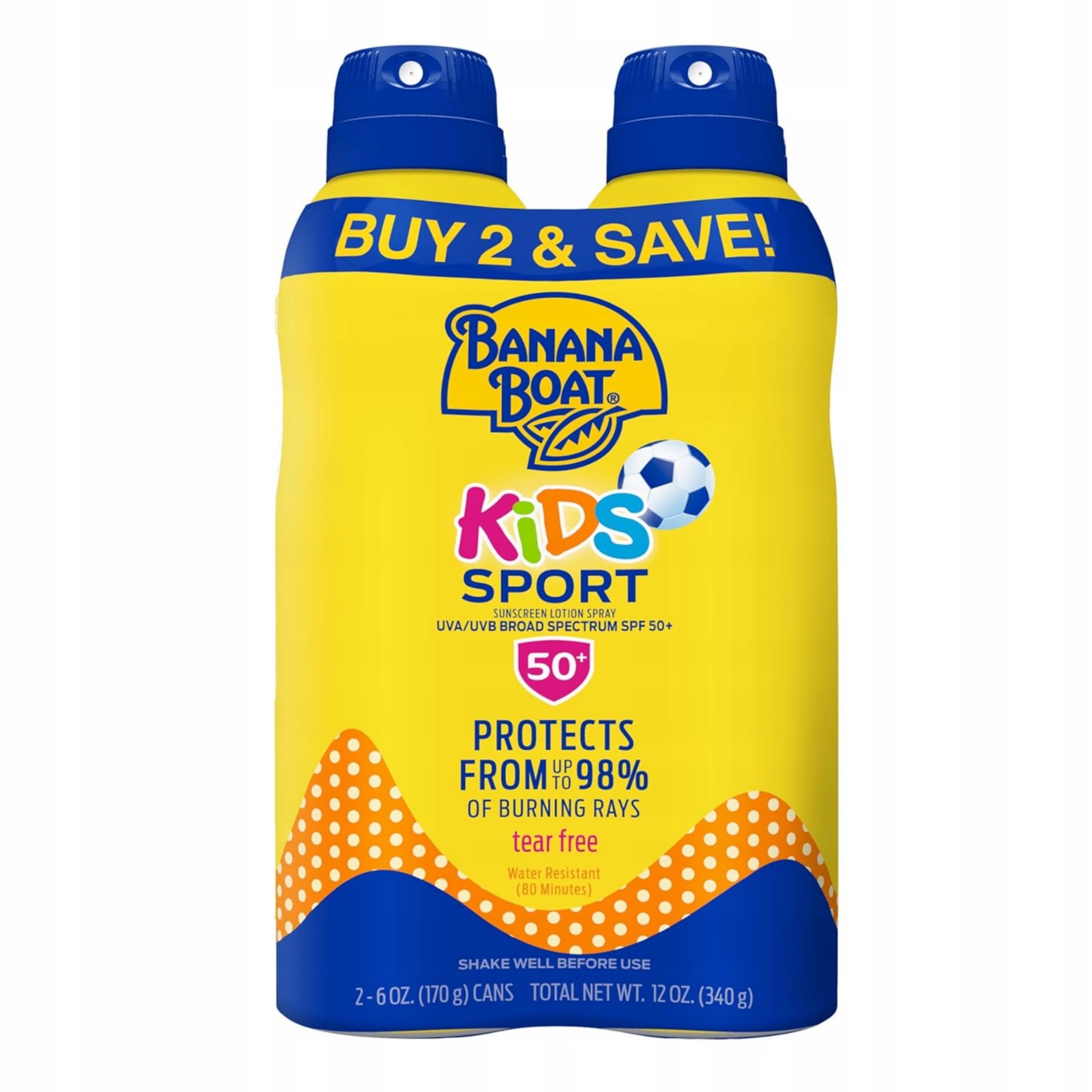 Sprej na opalování Sada 2x pro děti Banana Boat Kids Sport Spf 50