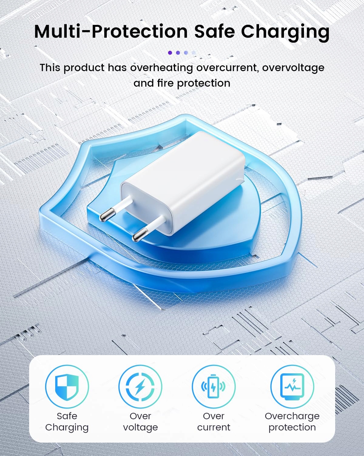 TONGKTAI Wtyczka USB do ładowania, 6 sztuk, 5 V/1 A, Slim USB C — miniatura 4