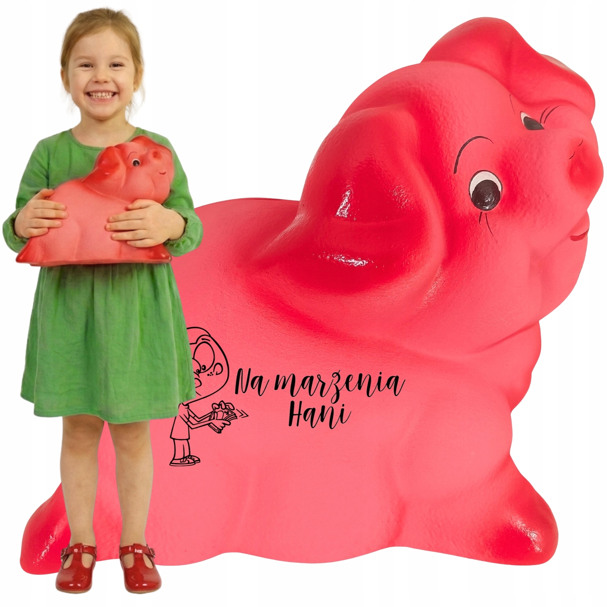 Personalizovaná pokladnička se jménem Grafika velká XXL Růžové prasátko