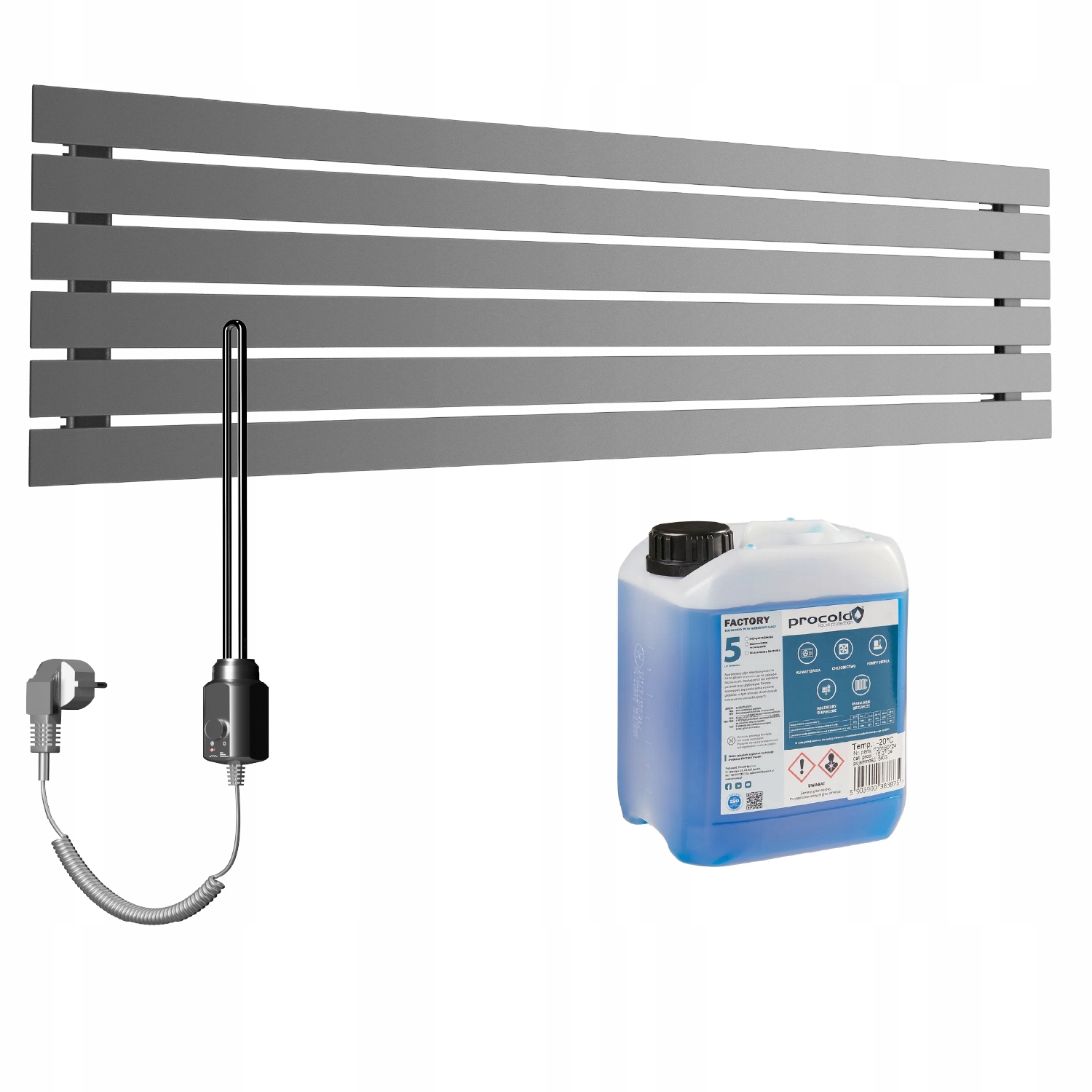 Set Horizontální elektrický ohřívač Bello 45x120 Antracit