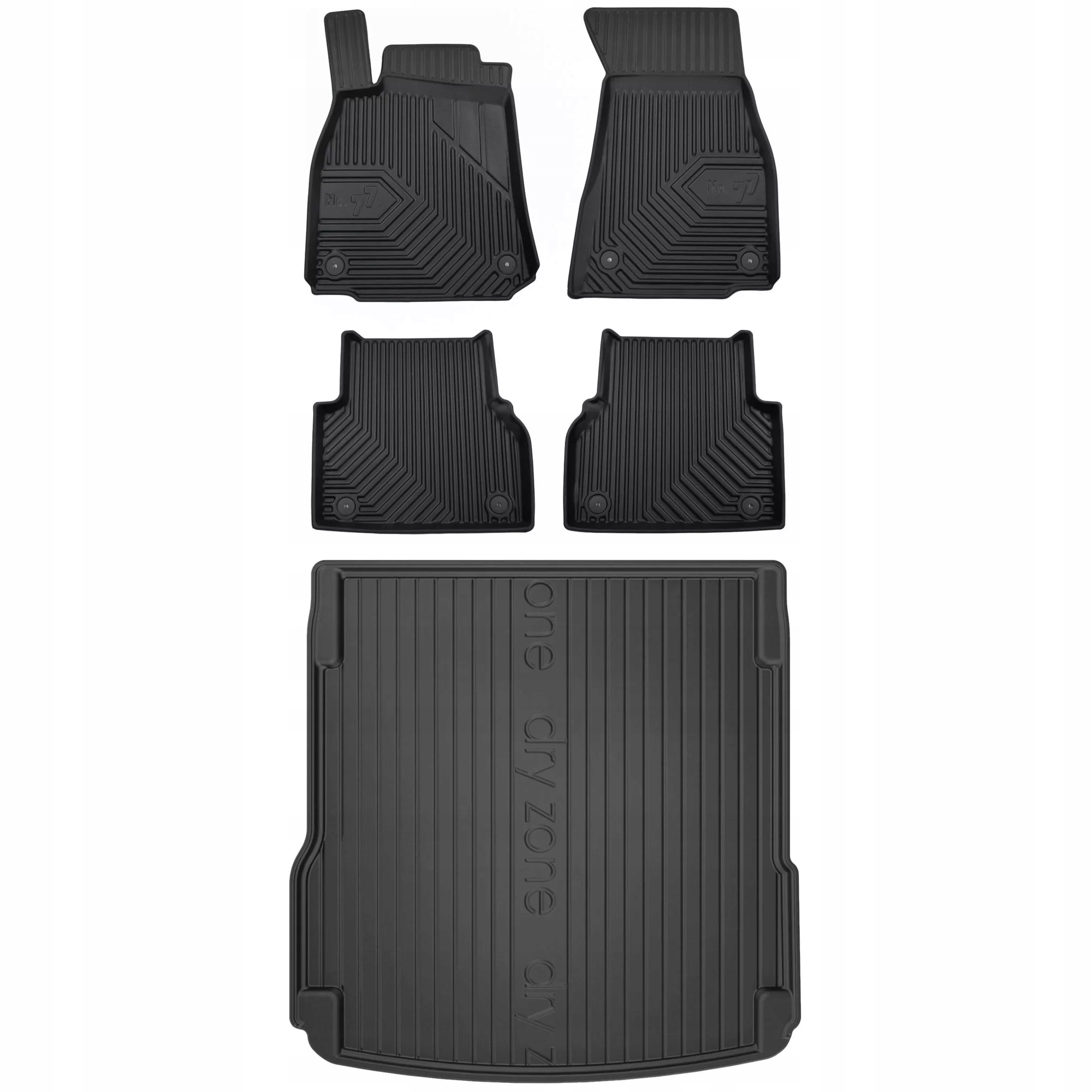 Gumová sada koberčekov a rohoží Audi A6 C8 od roku 2018 Kombi, Quattro, bez voliteľných možností