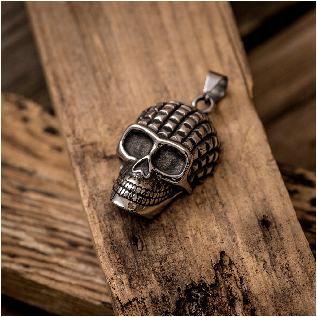 Zawieszka męska wisiorek STAL CHIRURGICZNA 316L CZASZKA Materiał stal