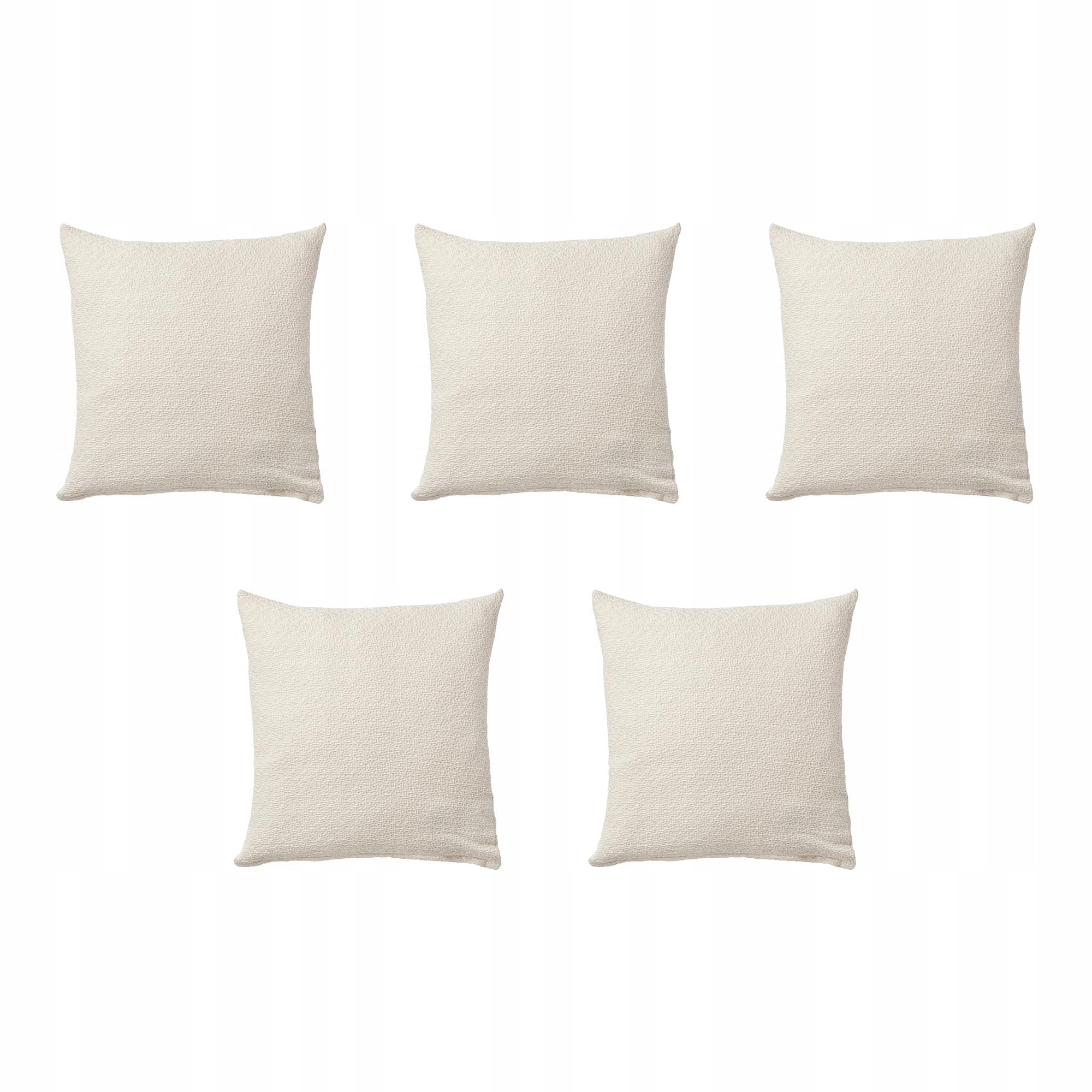 5 ks Povlak na polštář Hedsav krémový 50x50 cm bavlněný elegantní