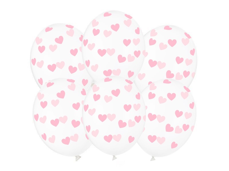 

Balony na wesele w różowe serduszka 30cm 6 sztuk