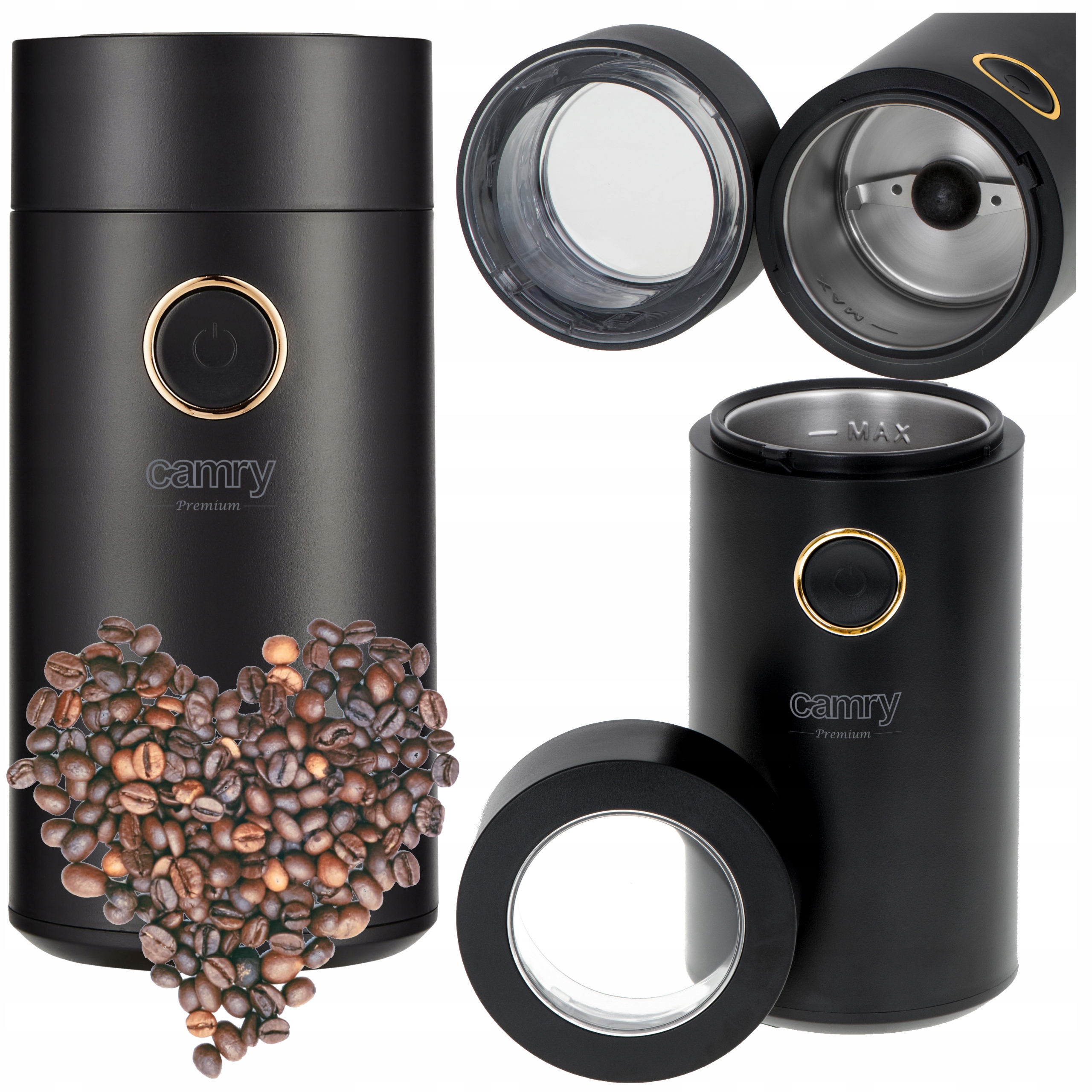 Młynek do kawy Adler CR 4301 BG 150W Metalowy Pojemnik 75g Czarny