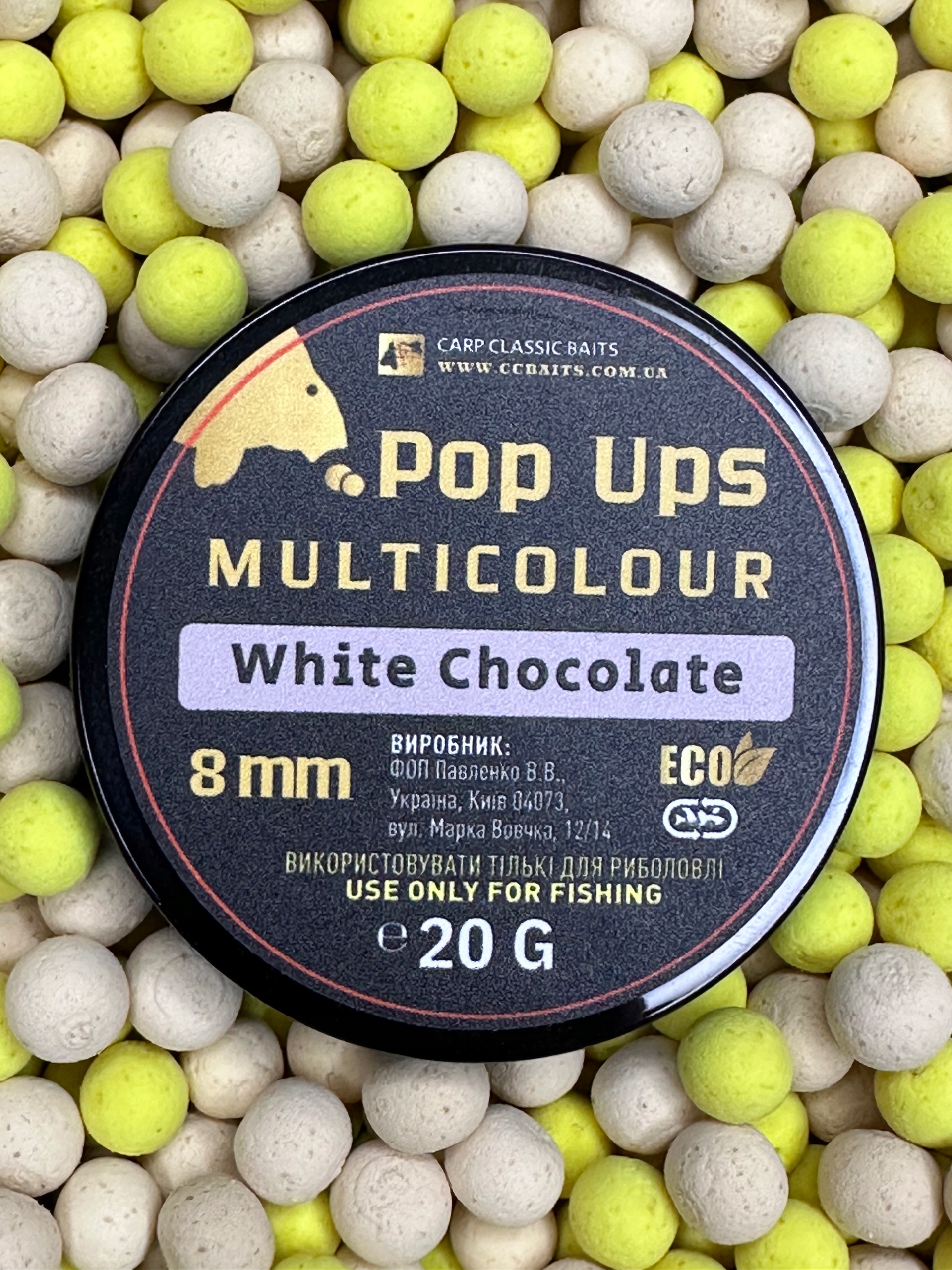 Kulki Carp Classic Baits Pop Ups 8 MM Multicolour White Chocolate
