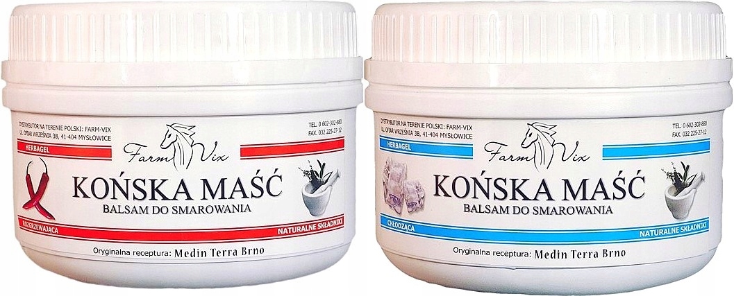 

Maść Końska Chłodząca 350ml Rozgrzewająca 350ml