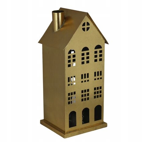 DOMEK DOM METALOWY FIGURKA FIGURA ŚWIECZNIK LAMPION TEE LIGHT NA PREZENT