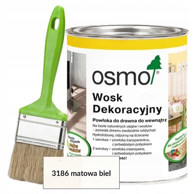 

Osmo Wosk 3186 0,75L matowa biel z pędzlem