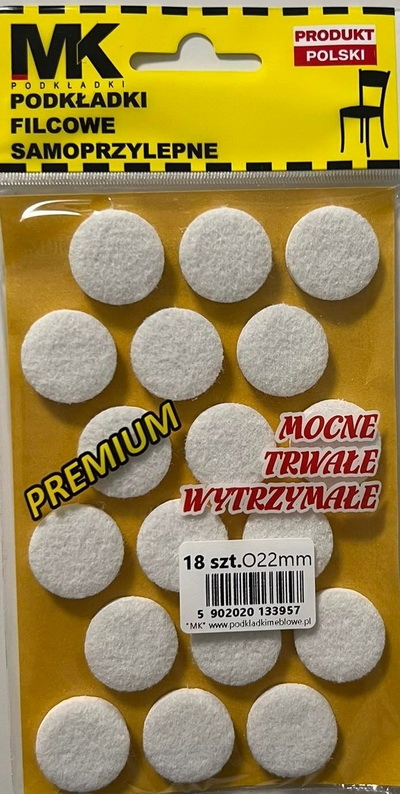 

Podkładki Filcowe Premium Fi 22MM Biały