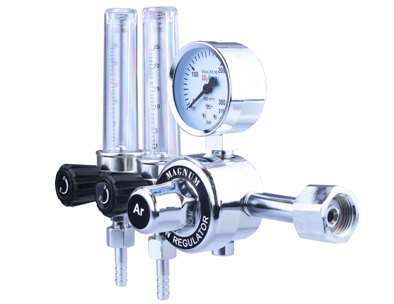 REDUKTOR BUTLOWY Argon CO2 z 2 rotametrami MAGNUM Model RED CO2 2ROT