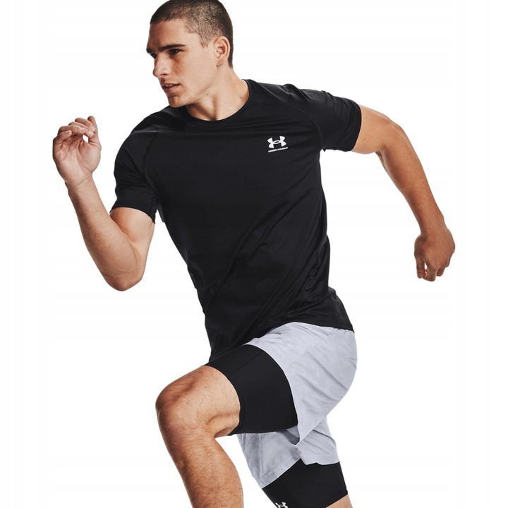 UNDER ARMOUR KOSZULKA MĘSKA TERMOAKTYWNA CZARNA SHORTSLEEVE FITTED