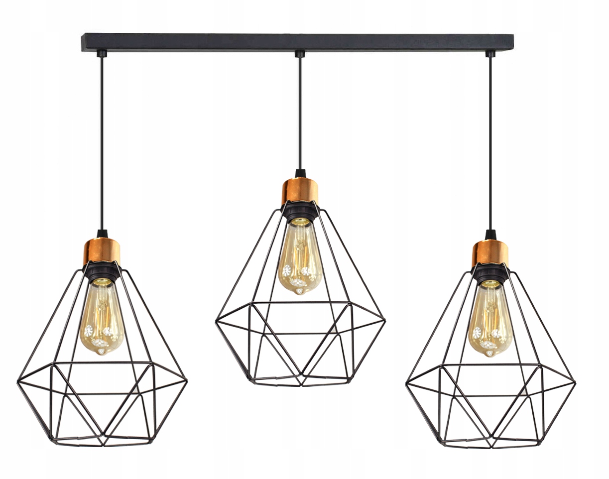 Lustrová Stropní Svítidlo Diamond Drátěná Černá Led