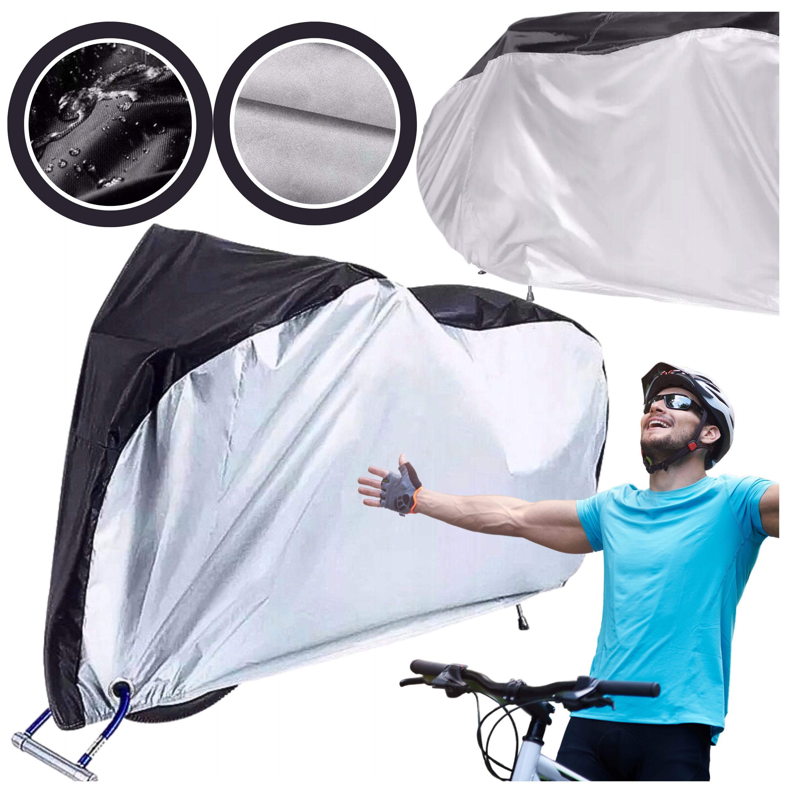 WODOODPORNY POKROWIEC NA ROWER NA ZIME DUŻY SCIĄGACZ PLANDEKA OSŁONA