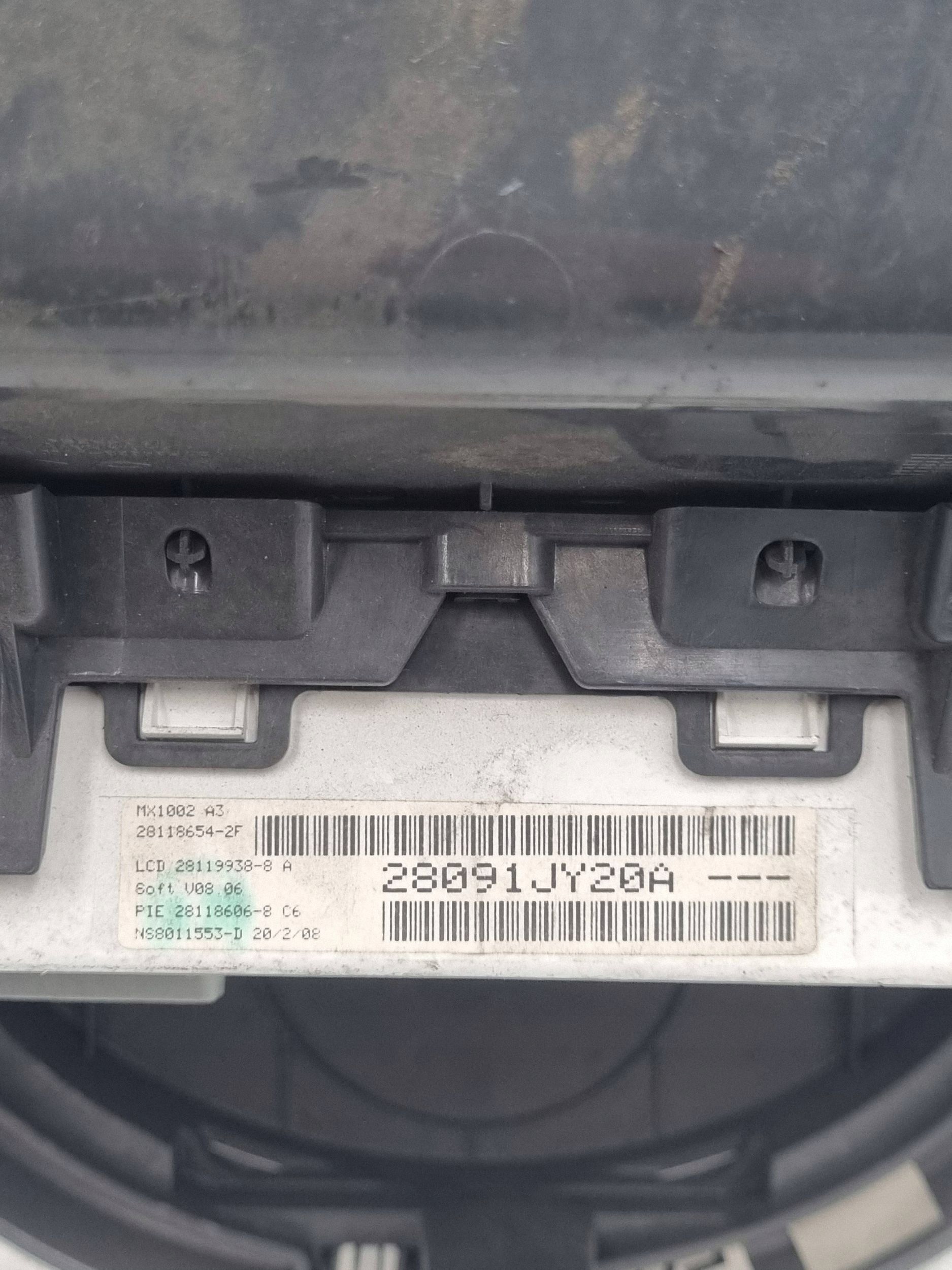 display clock Renault Koleos and 28091JY20A
