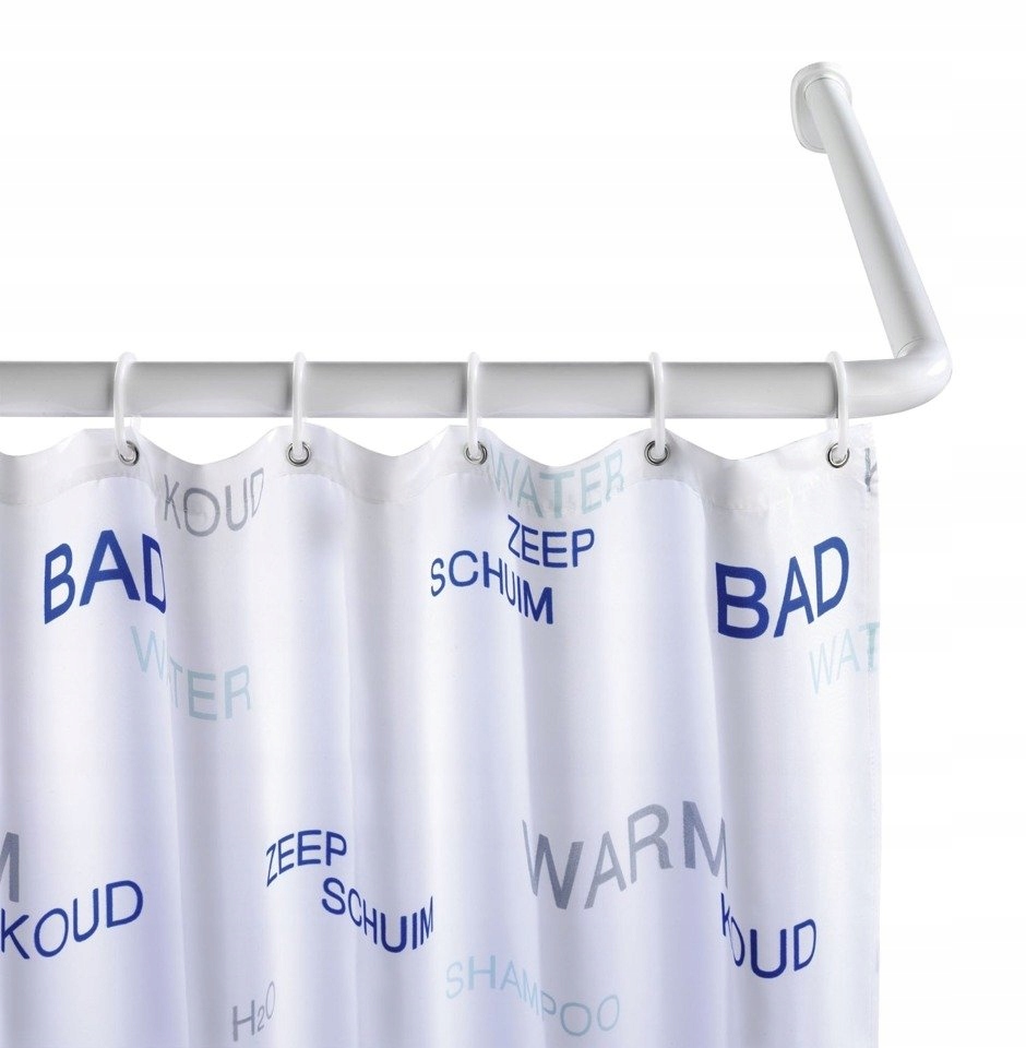 DRĄŻEK DO ZASŁONY PRYSZNICOWEJ kątowy biały WENKO