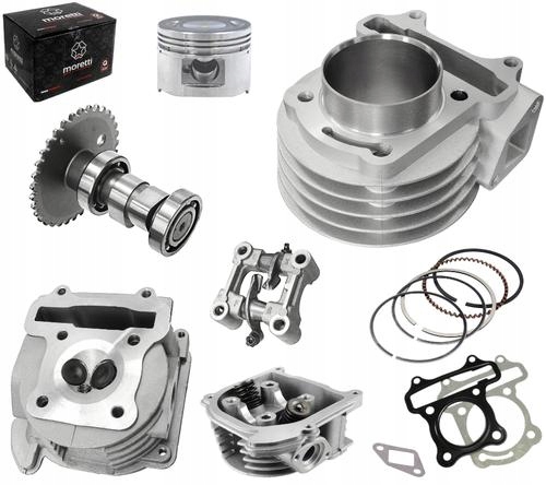 Válec a hlava 80cc Moretti pro skútr GY6, bez recirkulačního ventilu