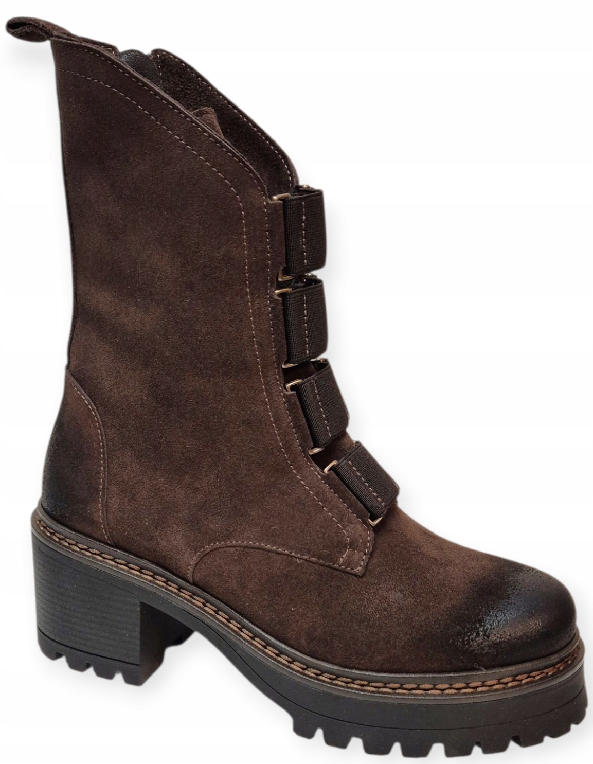 Fabio Fabrizi 1250 Čokoládové tortilly, kůže a samet, vel. 40