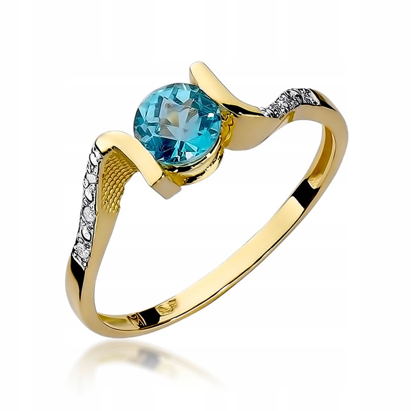 

Złoty Pierścionek Zaręczynowy 585 Topaz 0,50 ct