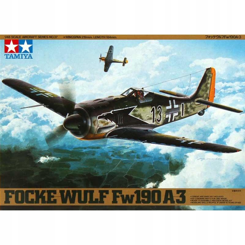 Tamiya 61037 Focke-Wulf Fw190 A-3 Letecká měřítka 1/48 Hobby plastová stavebnice Novinka