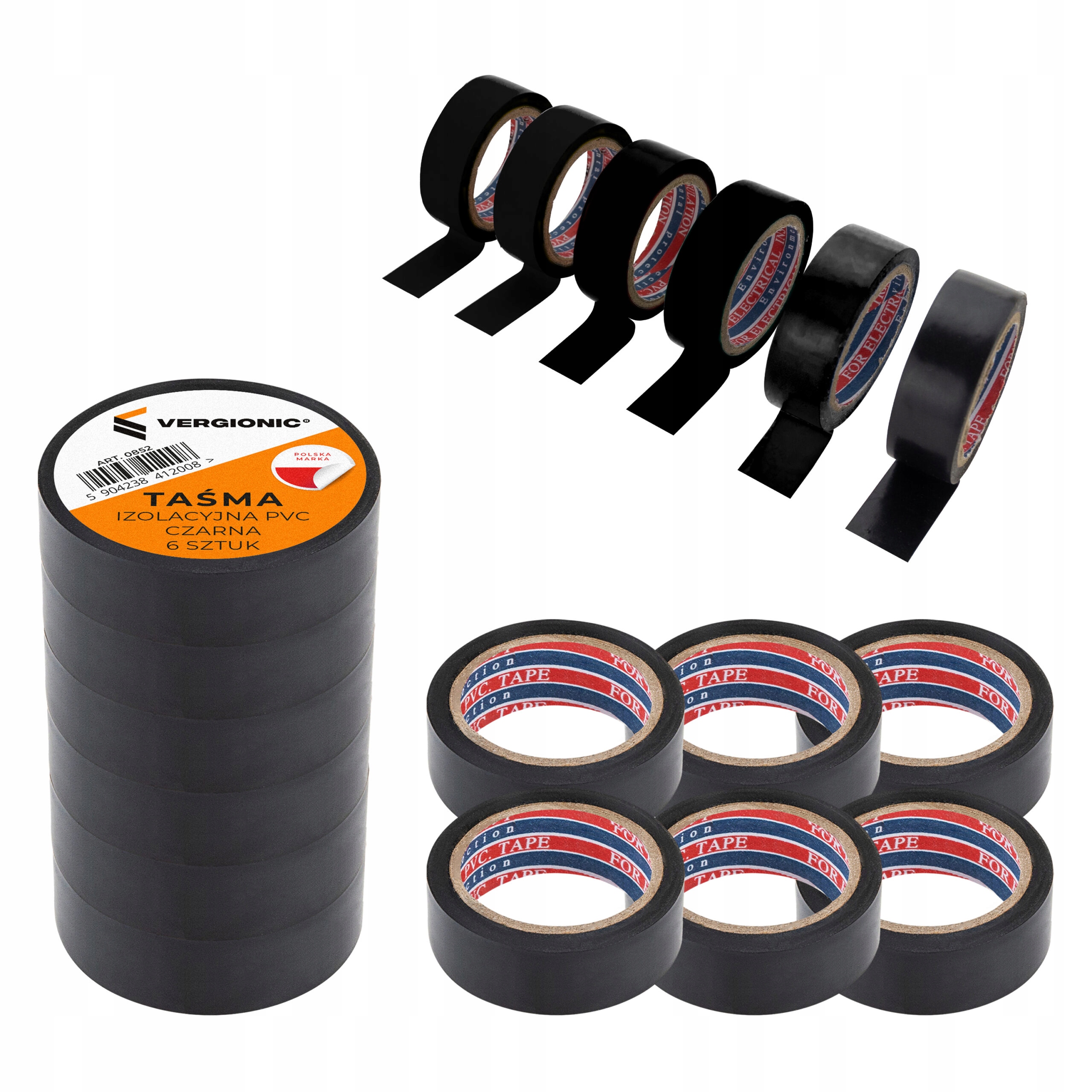 

Taśma izolacyjna wodoodporna czarna Pcv 6szt.