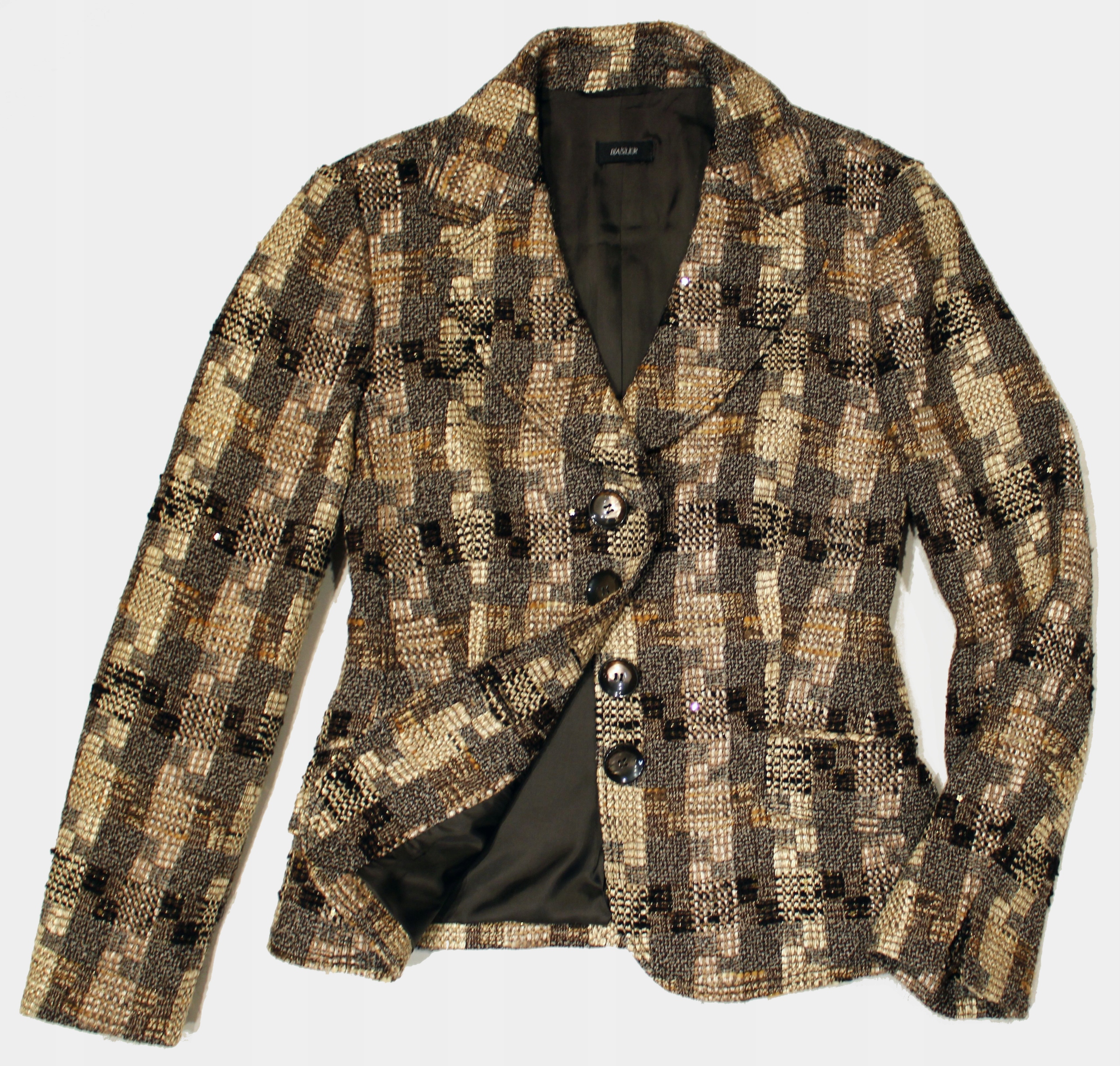 BASLER marynarka brąz melanż patchwork * 42 44