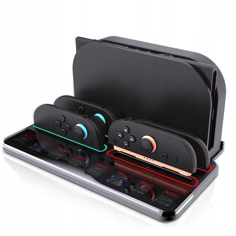 Nabíjecí stanice pro ovladače Nintendo Switch 2 Tenký úložný prostor pro 8 her