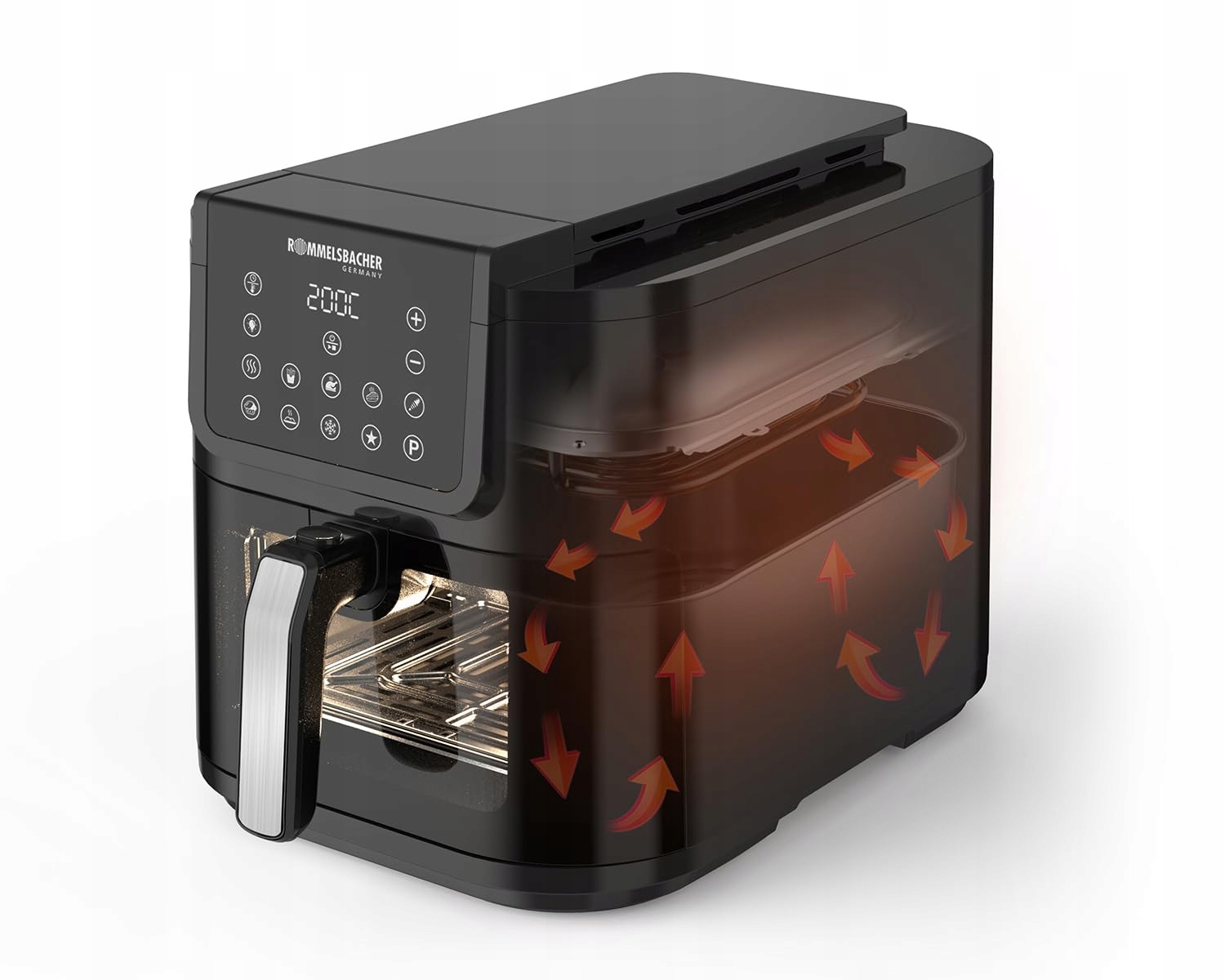 ROMMELSBACHER Frytkownica Beztłuszczowa XXL 8L Cicha 10 Programów 60-200°C — miniatura 7
