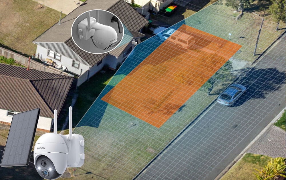 ZEWNĘTRZNA SOLARNA KAMERA OBROTOWA WIFI 2K NA BATERIE Z PANELEM SOLARNYM x4 Technologia IP