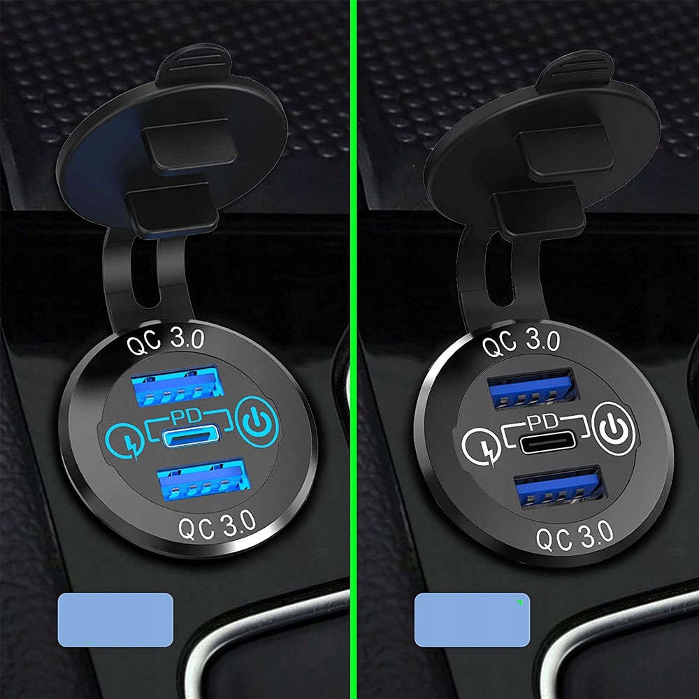 ŁADOWARKA 2x USB QC 3.0 60W W GNIAZDO ZAPALNICZKI Kod producenta Ładowarka 2x USB QC + USB-C PD