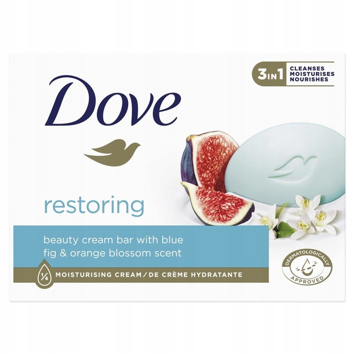 

Dove Mydło Odbudowujące w Kostce 3in1-Blue Fig 90g