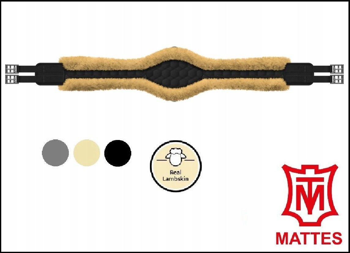 Popręg dla koni obicierających się Mattes Anatomical naturalne futro 130cm
