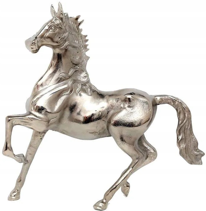 Štýlová Strieborná Figúrka Koňa Kovová Dekorácia Socha