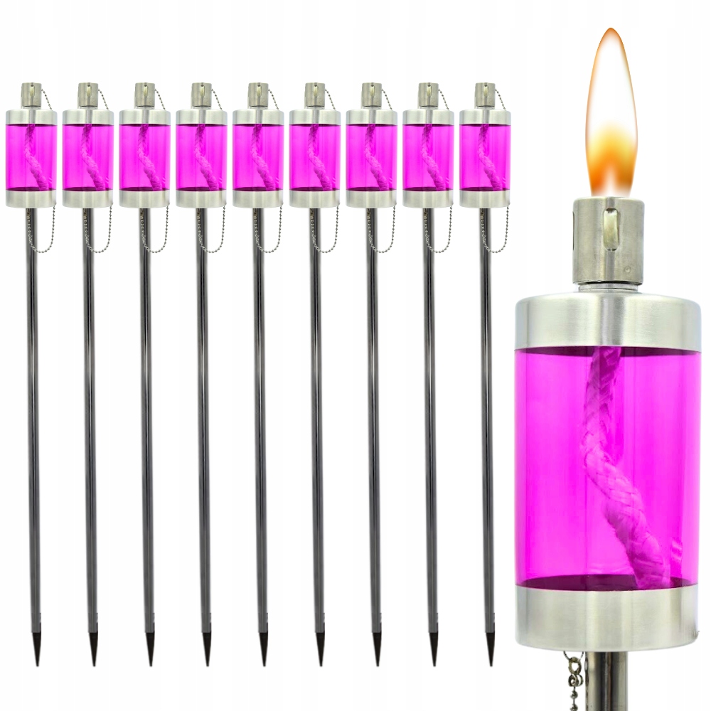 10 Ks Ozdobná Zahradní Pochodeň XXL Na Petrolej Z Oceli 115cm Svatební Hostina