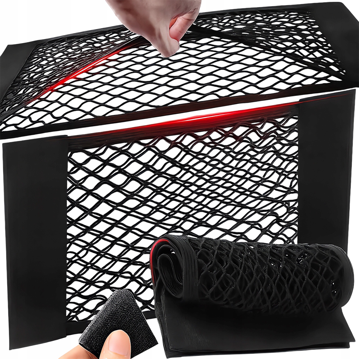 Organizer Samochodowy Siatka Na Rzep Do Bagażnika Auta 50x25 Mocna Zakupy