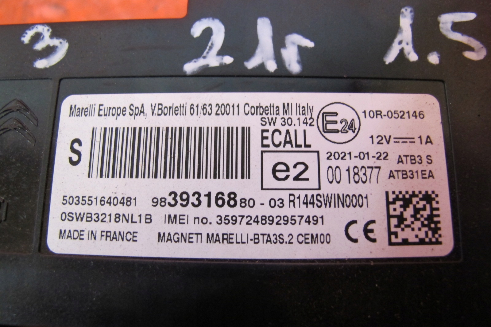 CITROEN JUMPY III EXPERT III PROACE II module control unit 9839316880