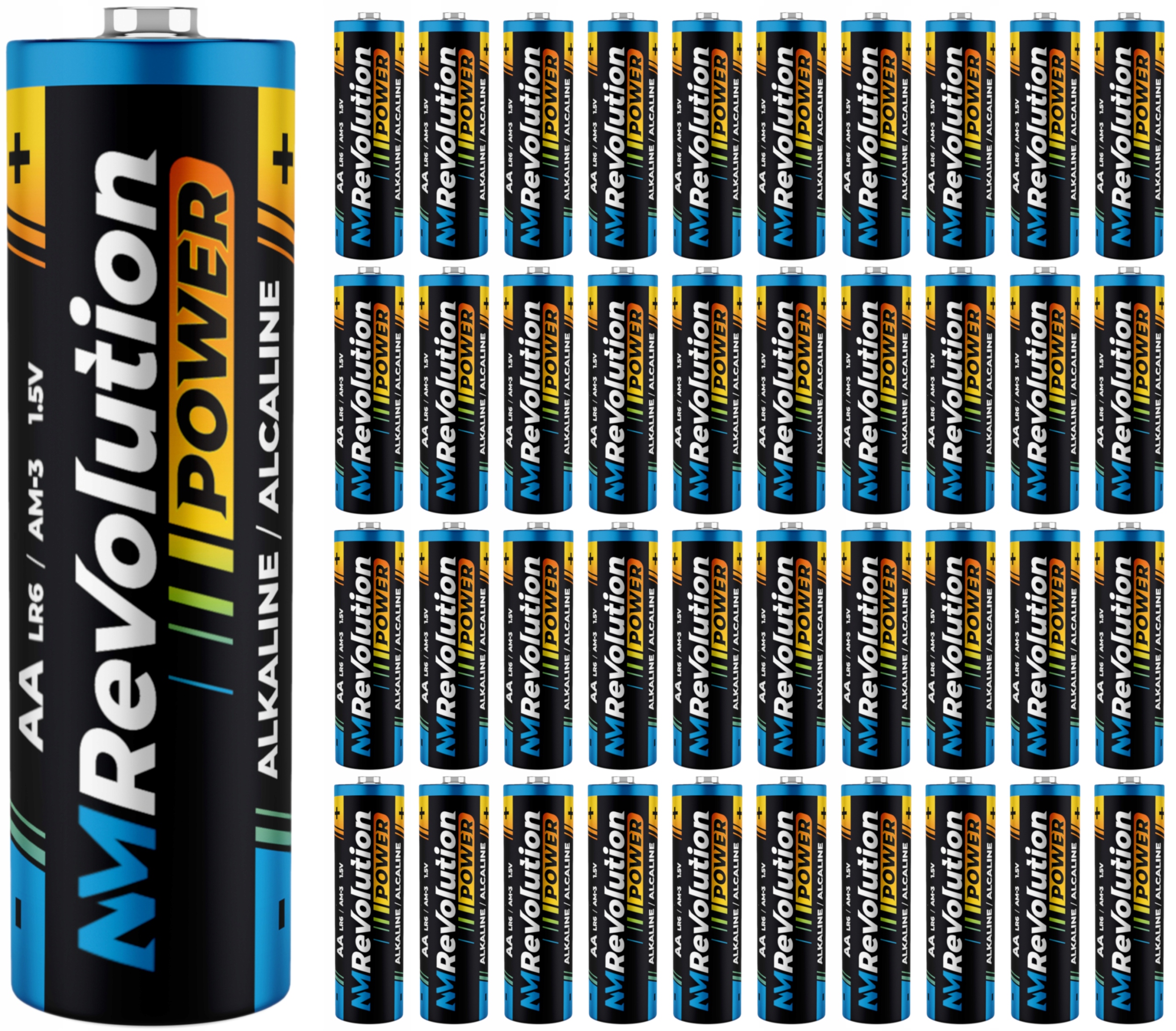 40x BATERIA R6 NM REVOLUTION ALKALINE LR6 AA MOCNA