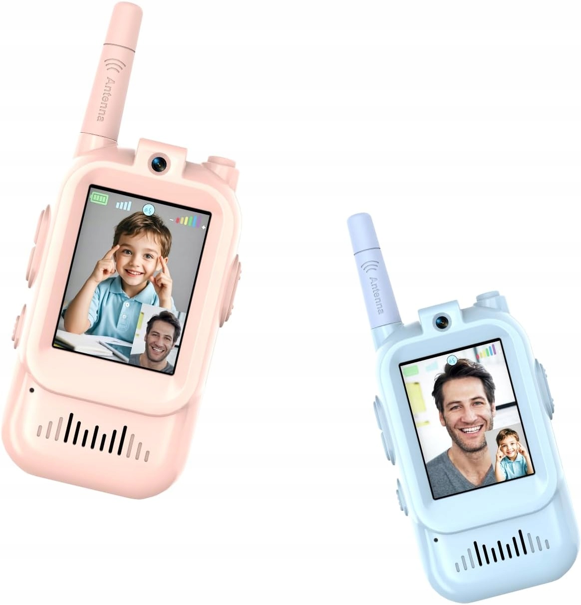 2X WALKIE TALKIE DLA DZIECI KRÓTKOFALÓWKI Z WIDEO, ZMIANĄ GŁOSU FUNKCJĄ SMS