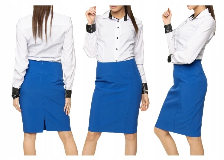 ELEGANCKA GŁADKA SPÓDNICA OŁÓWKOWA CHABROWA r.40 Marka inna