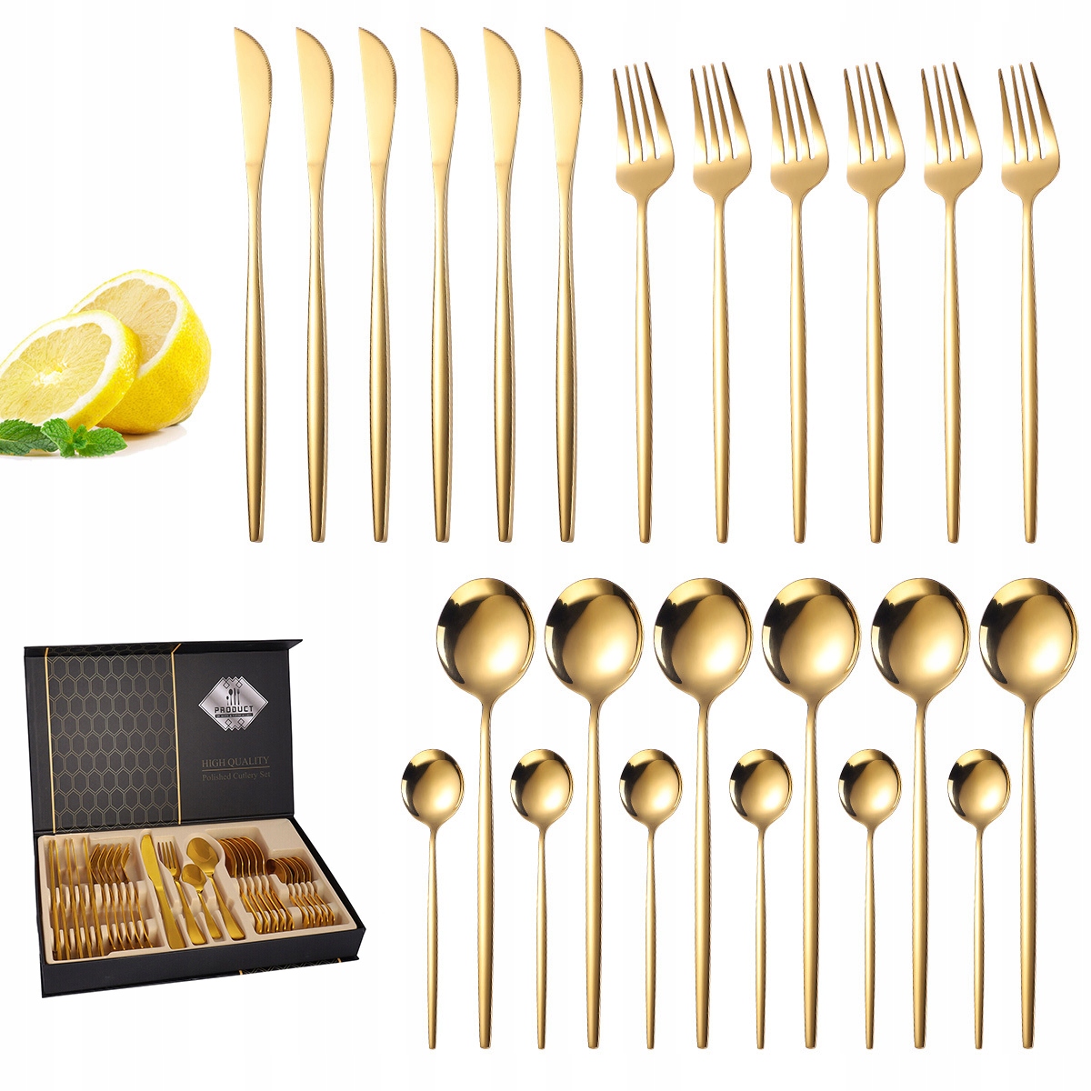 

Sztućce Zestaw Sztućców Komplet Sztućcy 24 El Noże