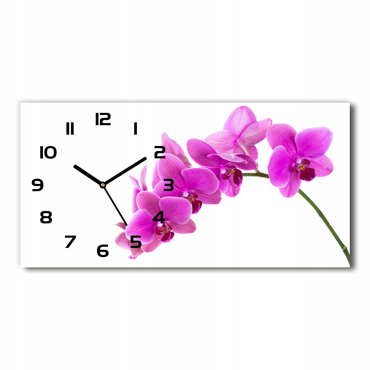 

Piękny szklany zegar ścienny Różowa orchidea 60x30