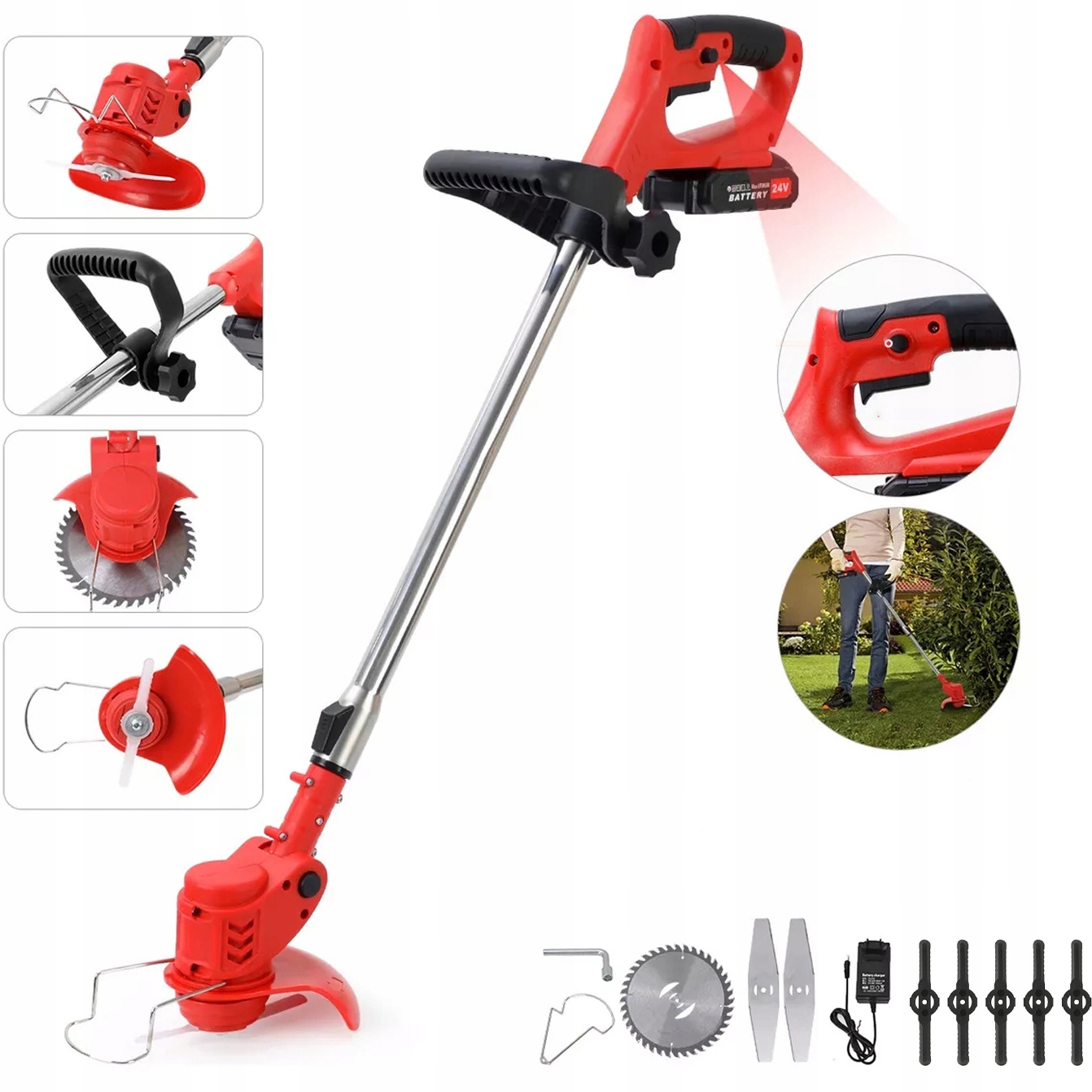 Elektrický Vyžínač Silný Sekač Trávy Domácí Sekačka Na Trávu 800W