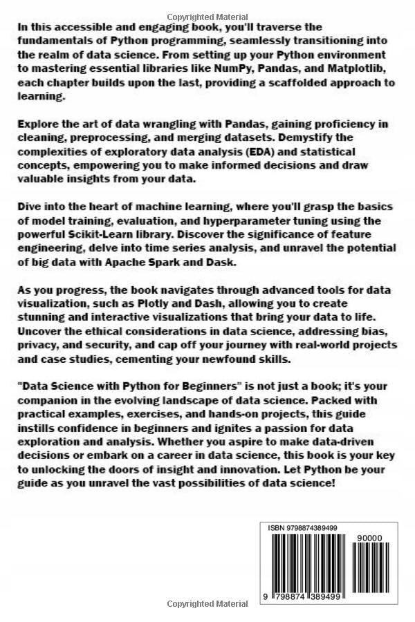 Paul, Brian Data Science with Python for Beginners: A Beginner's Guide to U Język publikacji angielski