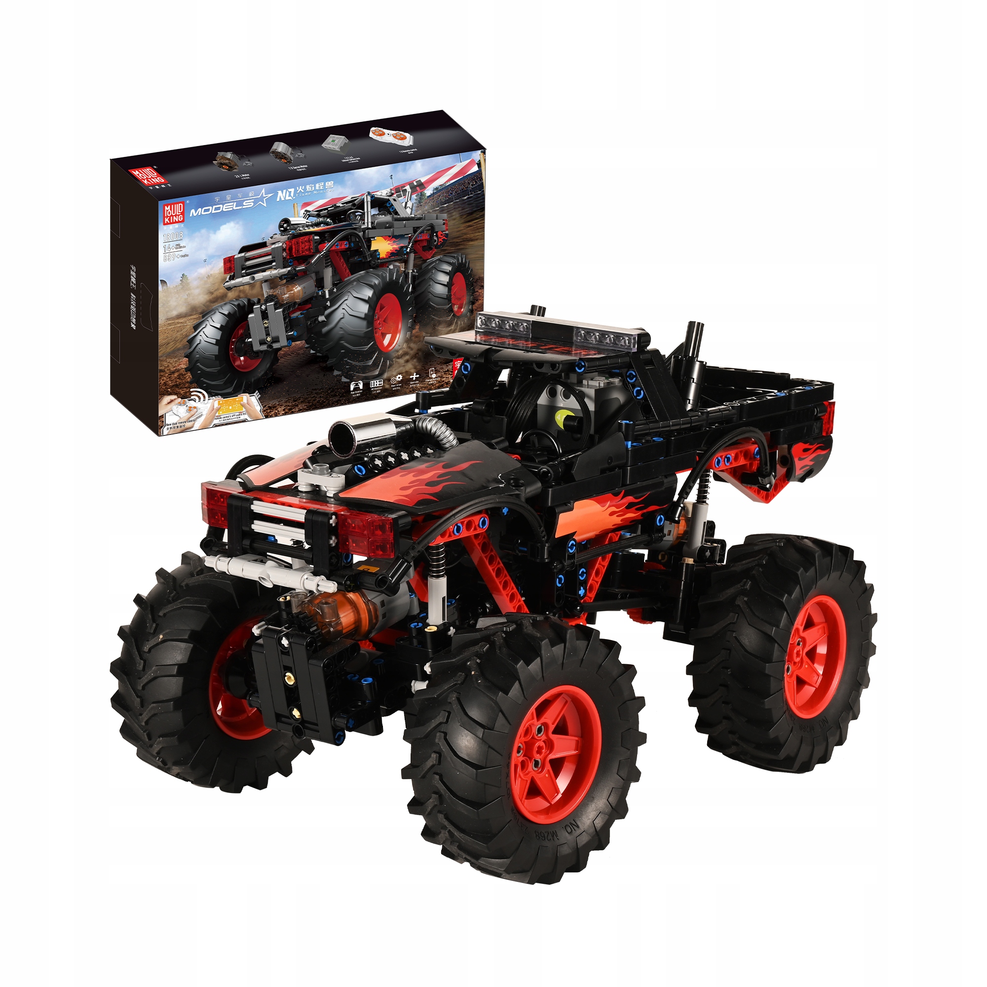 Klocki Zdalnie Sterowany Monster Truck Rc Mould King 18008 889el