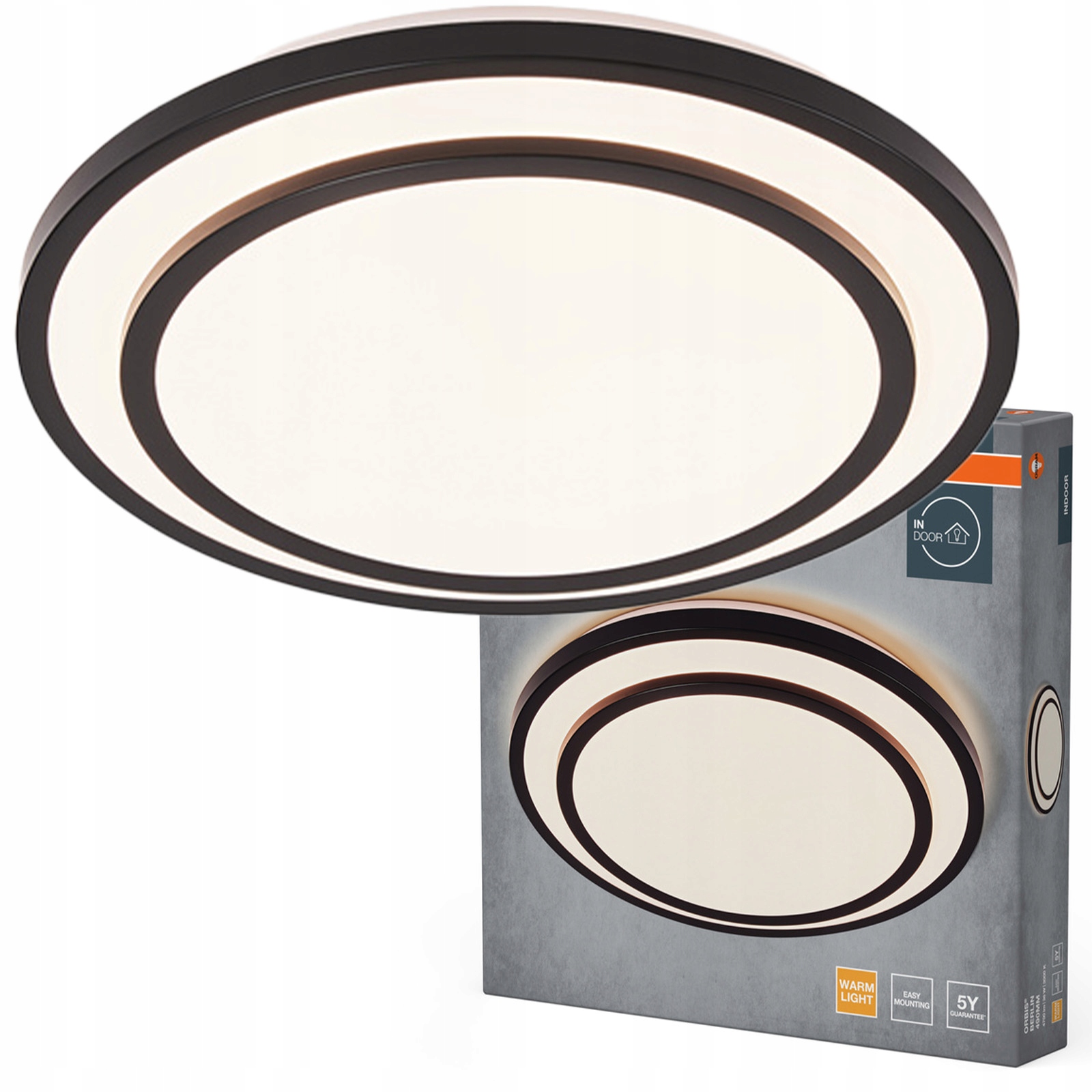 Stropné Svietidlo Led Nástenná lampa 36W 2400lm 3000K Teplá čierna Orbis Osram